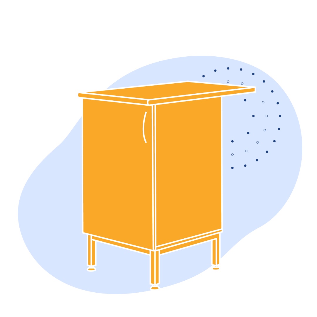 Тумба со столешницей ЛАБ-500/800 ТСТ 500х800х900 мм